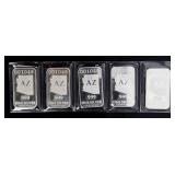 Coin 5 Arizona 1 Troy Ounce Silver Bars 5 Troy Oz