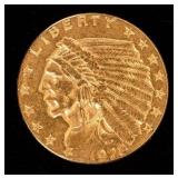 Coin 1928 $2.5 Indian Head Gold Very Fine