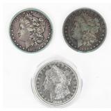 Coin (3) Morgan Silver Dollars 1882 VG-XF