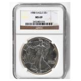 Coin 1988 American Silver Eagle NGC MS69