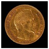 Coin 1852 France 20 Franc Gold in Fine