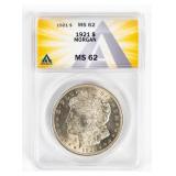 Coin 1921 Morgan Silver Dollar ANACS MS62
