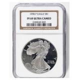 Coin 1998-P  American Silver Eagle NGC PF69 UC