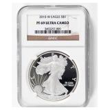 Coin 2010-W  American Silver Eagle NGC PF69 UC