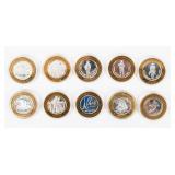 Coin 10 Casino Silver Slot Machine Tokens