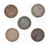 Coin (5) Morgan Silver Dollars Early Dates