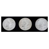 Coin (3) Morgan Silver Dollars 1921 P,D & S AU