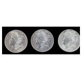 Coin (3) Morgan Silver Dollars 1921 P,D & S AU