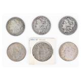 Coin (6) Morgan Silver Dollars 1881 P,S & O's