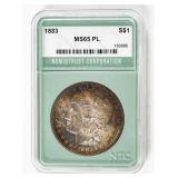 Coin 1883  Morgan Silver Dollar NTC MS65 PL