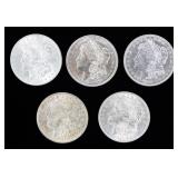 Coin (5) Morgan Silver Dollars 1921 XF / AU