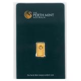 Coin 1.0 Gram Gold Bar Perth Mint Certified