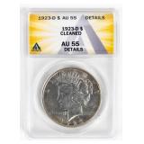 Coin 1923-D Peace Silver Dollar ANACS AU55*