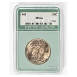 Coin 1945 Walking Liberty Half Dollar NTC MS64