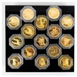 Coin 15 Sterling Silver Rounds Gold Plated 15+T oz