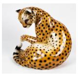 Italian Ceramic Porcelain Cheetah