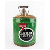 Vintage Conoco Super Motor Oil Five Gallon Oil Can