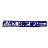 Vintage German Street / Address Enameled Sign
