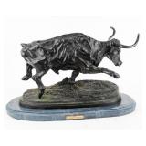 Art Frederic Remington Bull Bronze Statue