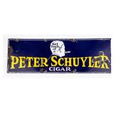 Vintage Peter Schuyler Cigar Enameled Sign