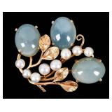 Jewelry 14kt Yellow Gold Jade & Pearl Earrings