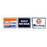 Lot Of 3 Gulf Brand Gasoline Signs