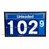 Vintage Manual Flip Unleaded Fuel Price Sign