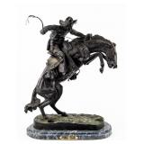 Art Frederic Remington Bronco Buster Bronze Statue