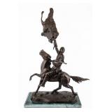 Art Frederic Remington Buffalo Signal Bronze Statu