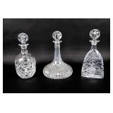Lot of 3 Vintage Crystal Decanters