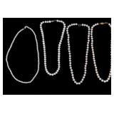 Jewelry Lot of Pearl Necklaces/Sterling Silver
