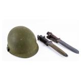 Post War M1 Helmet and Bayonets