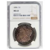 Coin 1896 Morgan Silver Dollar NGC MS63 Toned