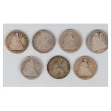 Coin (7) Seated Liberty Half Dollars in AG / Good
