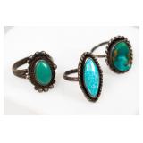 Jewelry 3 Sterling Silver Turquoise Rings