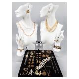 Jewelry Lot of Vintage Gold-Toned Costume Jewelry