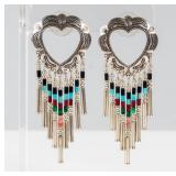 Jewelry Sterling Silver Heart Concho Earrings