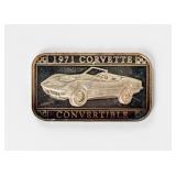 Coin 1 Troy Ounce .999 Fine Silver 1971 Corvette