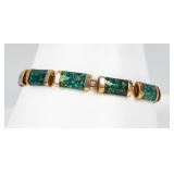 Jewelry 10kt Yellow Gold Opal Mosaic Bracelet