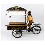 Flower Market Cart & Bicycle Figurine