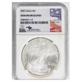 Coin 2007  American Silver Eagle NGC Gem Unc.