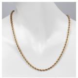 Jewelry 14k Yellow Gold Rope Chain Necklace