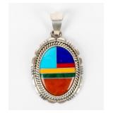Jewelry Sterling Silver Colorful Stone Pendant