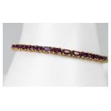 Jewelry 14kt Yellow Gold Amethyst Tennis Bracelet