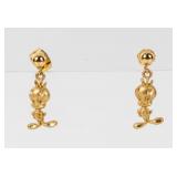 Jewelry 14kt Yellow Gold Tweety Bird Earrings