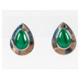 Jewelry Sterling Silver Malachite Earrings