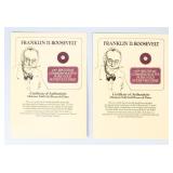 Coin (2) 24kt Solid Gold Franklin D. Roosevelt