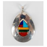 Jewelry Sterling Silver Colorful Stone Pendant
