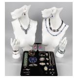 Jewelry Lot Vintage Silver-Toned Costume Jewelry