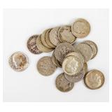 Coin (24) Silver Dimes Roosevelt & Mercury